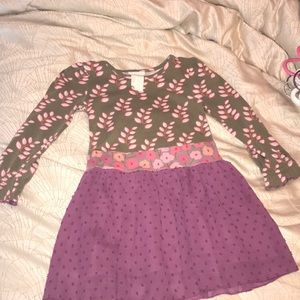 floral and purple dress